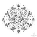 An elegant henna-inspired Capricorn constellation tattoo with stars, representing a mother's dedication to maintaining mental health tattoo design idea