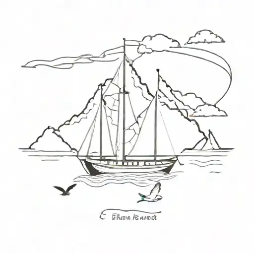 sail boat, crow, table mountain, motor bike tattoo design idea