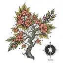 tree sirius Orión vector graphic black tattoo design idea