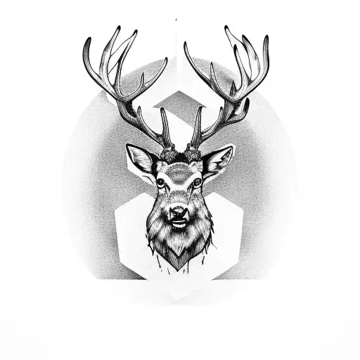 Stag, maze, celtic, family tattoo design idea