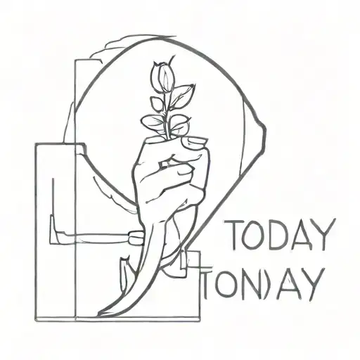 write 'today & tomorrow' but vertically so that you can't tell what it says unless you look in the mirror tattoo design idea