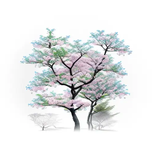 samurai with blossom tree tattoo design idea