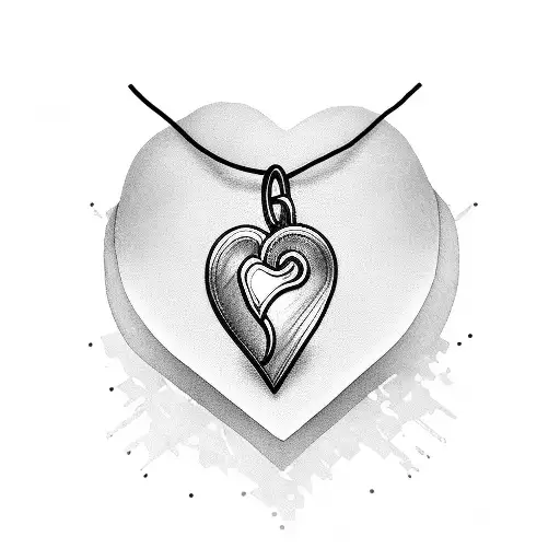 heart charm ankle bracelet tattoo design idea