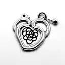minimal heart charm ankle bracelet tattoo design idea