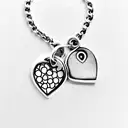 minimal heart charm ankle bracelet tattoo design idea