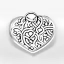 minimal heart charm ankle bracelet tattoo design idea