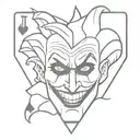 Old school joker card with black and white jester tattoo design idea