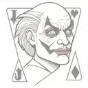 Old school joker card with black and white jester tattoo design idea