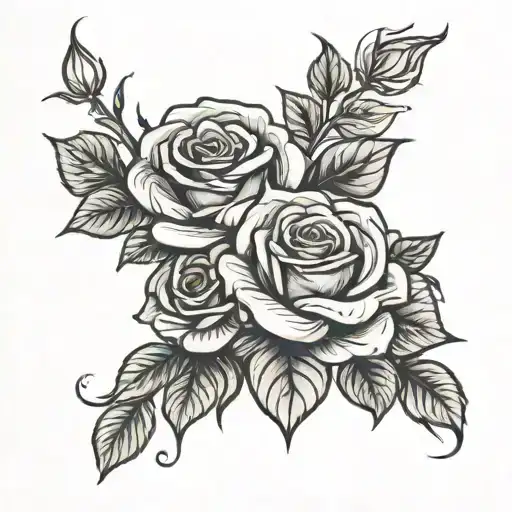 Roses dark for cover tattoo design idea