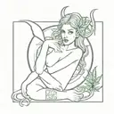 succubus Stamp, with weed leaf intertwined with Text in middle with K & K tattoo design idea