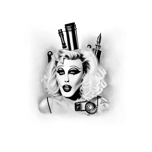 A tattoo inspired by the Rocky Horror Picture Show featuring the iconic lips and a punk aesthetic tattoo design idea