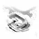 Ocean Wave tattoo design idea