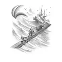 pilot ladder scattered in stormy weather tattoo design idea