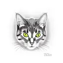 A cat curled up among a variety of potted plants tattoo design idea