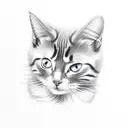 A cat curled up among a variety of potted plants tattoo design idea