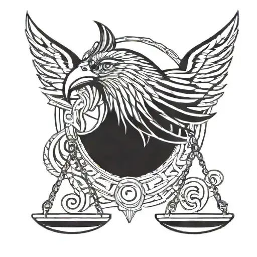 Horus scales of justice tattoo design idea