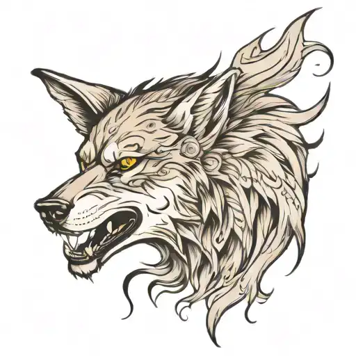 lone wolf  tattoo design idea