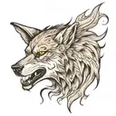 lone wolf  tattoo design idea