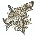 lone wolf  tattoo design idea