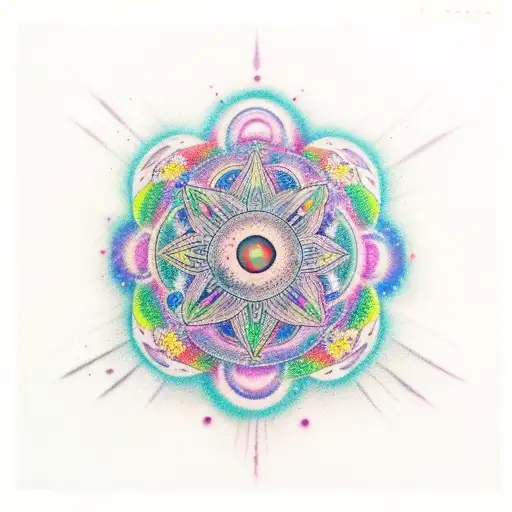 galaxy, peace, chakras, universal  tattoo design idea