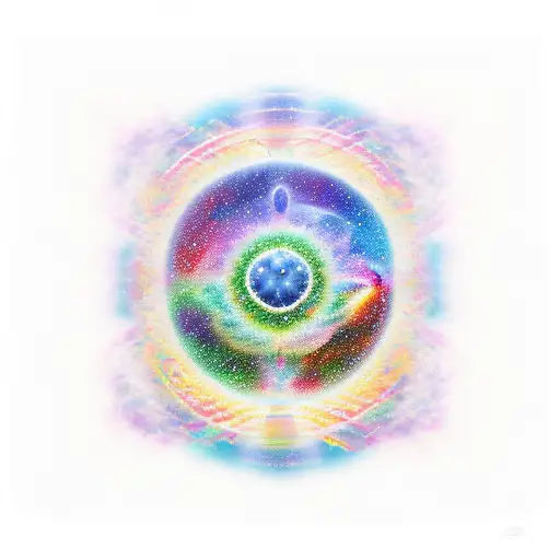 galaxy, peace, chakras, universal  tattoo design idea