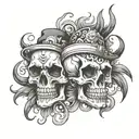 Skulls smoke tattoo design idea