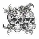 Skulls smoke tattoo design idea