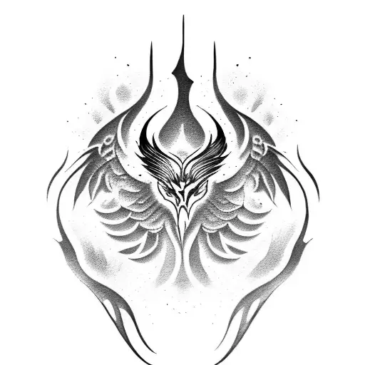 Masculine Phoenix tattoo design idea