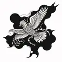 Ganymedes ascending by zeuses bird flying tattoo design idea