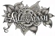 Name Aaliyah tattoo design idea