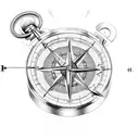broken compass  tattoo design idea