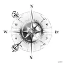 broken compass  tattoo design idea