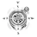 broken compass  tattoo design idea