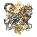 fire lion tattoo design idea