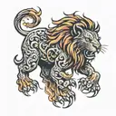 fire lion tattoo design idea