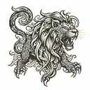 fire lion tattoo design idea