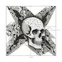 JR ACUARIO COLOMBIA 1982 «Scull» 1981 tattoo design idea