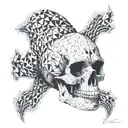 JR ACUARIO COLOMBIA 1982 «Scull» 1981 tattoo design idea
