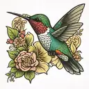 hummingbird hovering tattoo design idea
