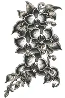 black orchid sleeve tattoo design idea