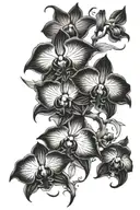 black orchid sleeve tattoo design idea