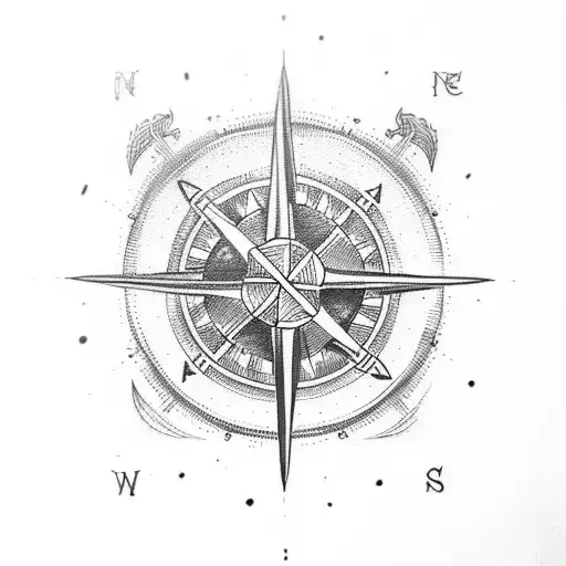 viking compass tattoo design idea