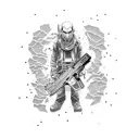 chainsaw man anime tattoo design idea