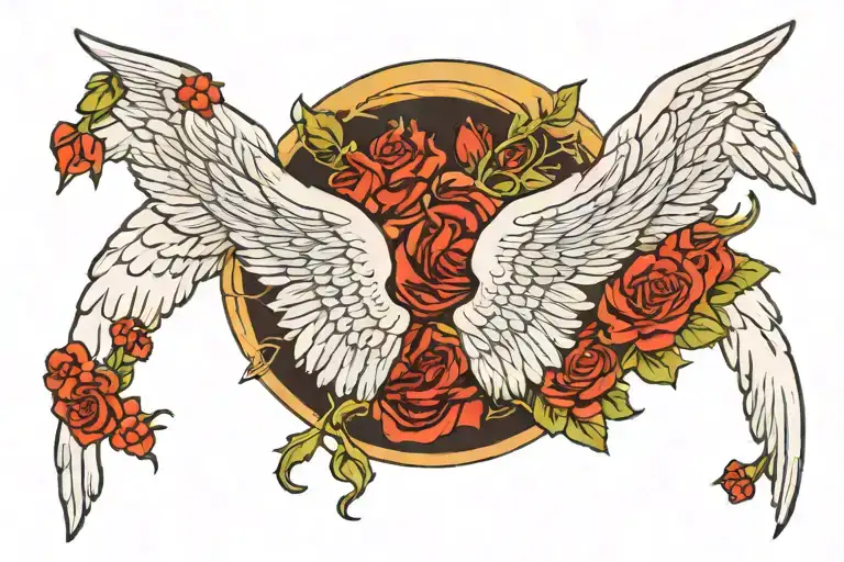 angel wings spread tattoo design idea