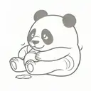 panda tedy bear full body tattoo design idea