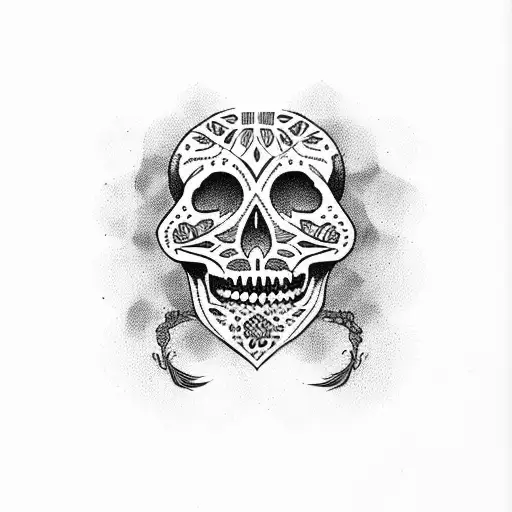 mexican skull  tattoo design idea
