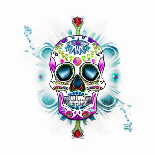 mexican skull  tattoo design idea