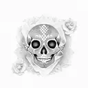mexican skull  tattoo design idea