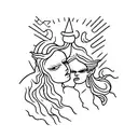 Orpheus and Eurydice coming out of the underworld tattoo design idea