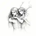 Orpheus and Eurydice tattoo design idea